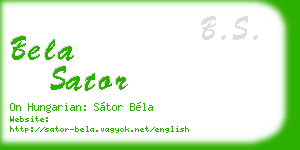 bela sator business card