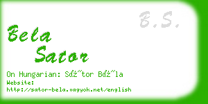 bela sator business card